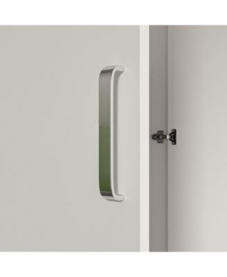 White 2-Doors Armoire Wardrobe with Hanging Rod and Storage Shelves