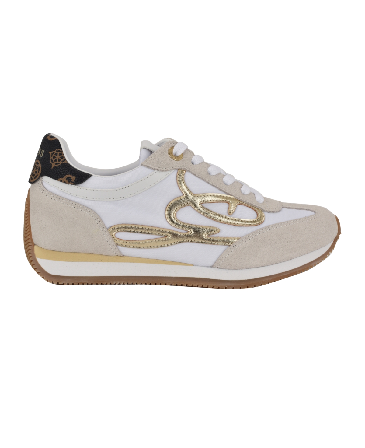 Guess Women's Skroll Logo-Appliqued Low Profile Jogger Sneakers -Gold