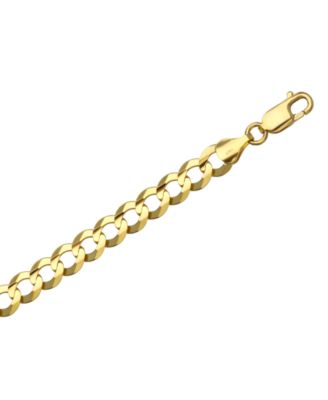  22" Open Curb Link Chain Necklace (7mm) in Solid 14k Gold