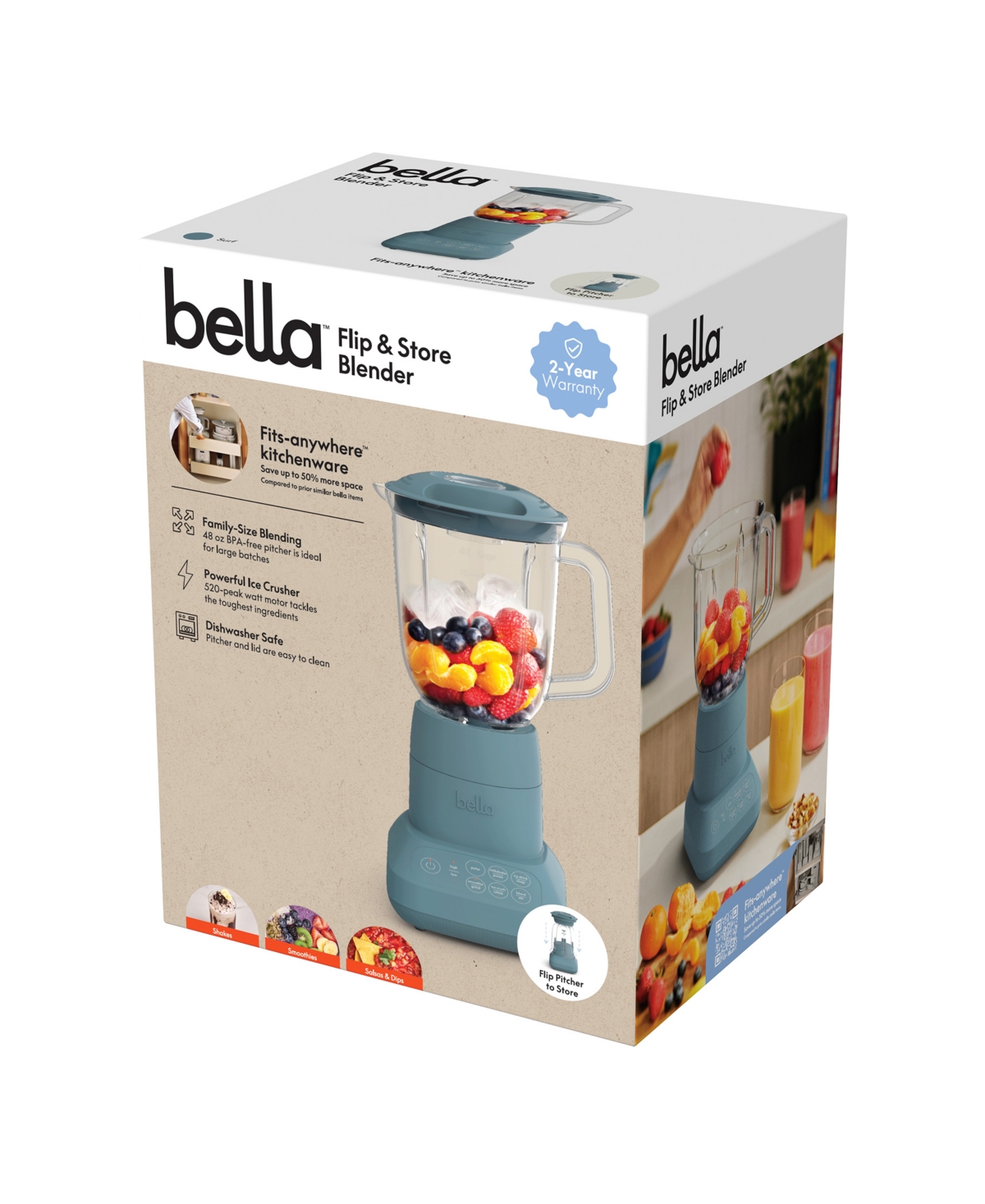 Shop Bella Flip & Store Blender In Surf