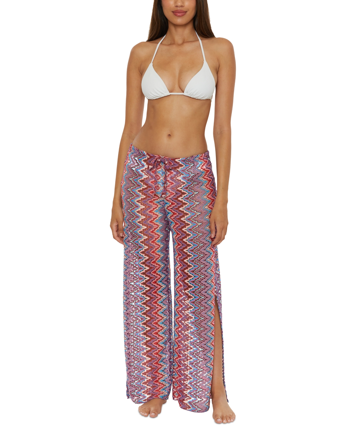Women's Sundown Crochet Split-Leg Cover-up - Fire/pool Mutli