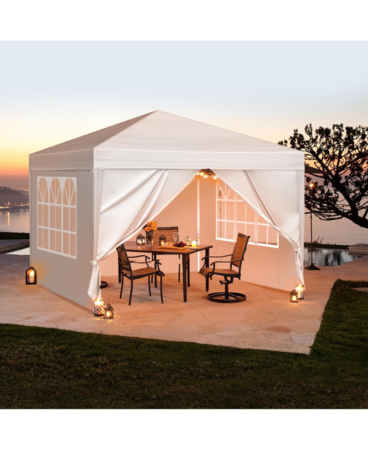 Slickblue Two Doors & Two Windows Practical Waterproof Right-Angle Folding Tent
