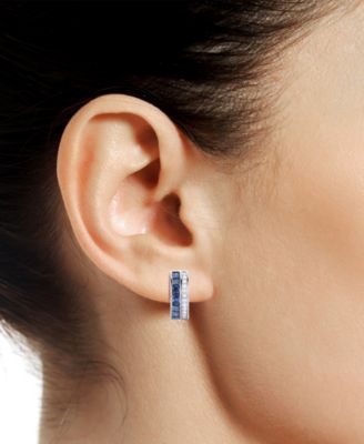 Ruby (1-5/8 ct. t.w.) & Diamond (1/4 ct. t.w.) Small Hoop Earrings in 14k Gold, 0.5 (Also available in Emerald & Sapphire)