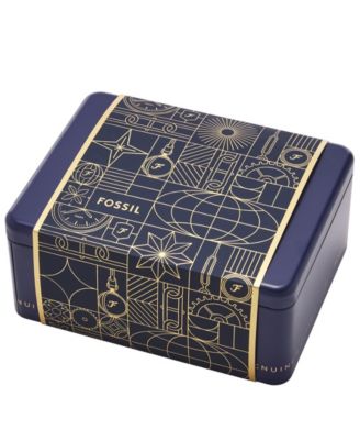 Men's Machine Three-Hand Date Brown Leather Watch and Bracelet Set, 42mm