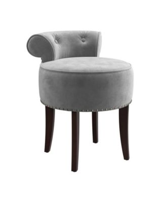 22.5" Wood and Upholstered Lena Vanity Stool