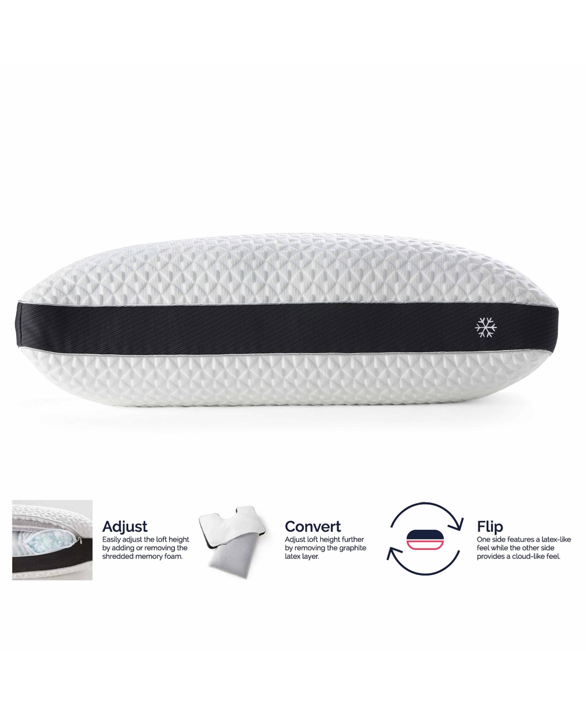 Nestl Cool Choice Customizable Memory Foam Blend Cooling Side Sleeper Pillow, King In White