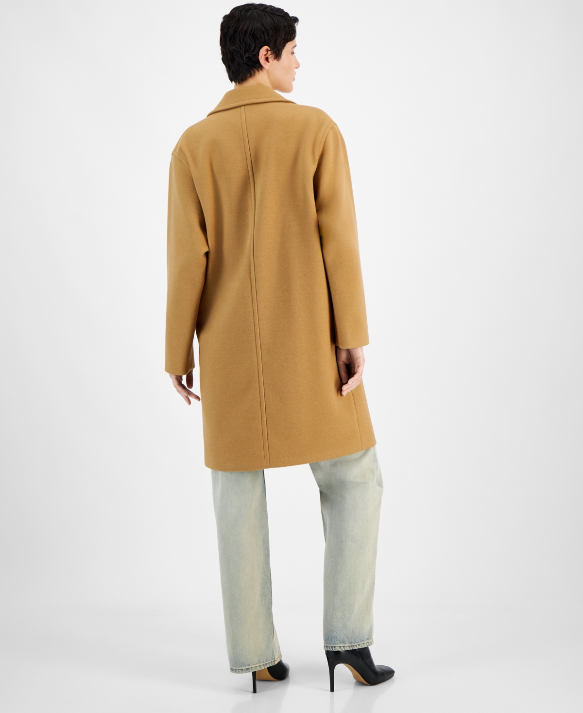 Hugo Women's Peak-Lapel Long-Sleeve Trench Jacket