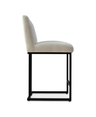 Set of 2 Fabric Counter Height Stools, 25" Seat Height Armless Upholstered Chairs for Kitchen Island-Maison Boucle