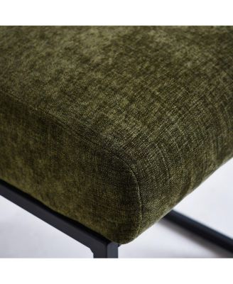 Set of 2 Fabric Counter Height Stools, 25" Seat Height Armless Upholstered Chairs for Kitchen Island-Maison Boucle