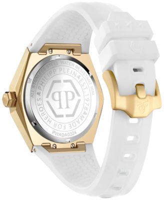 Women's Skull Spikes White Silicone Strap Watch 40mm