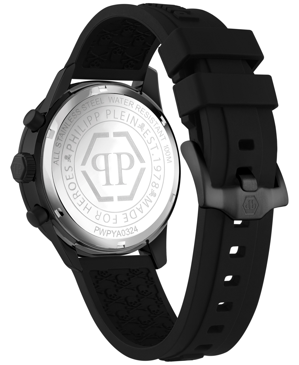 Philipp Plein Men's Chronograph PleinmeterSilicone Strap Watch 44mm - Black