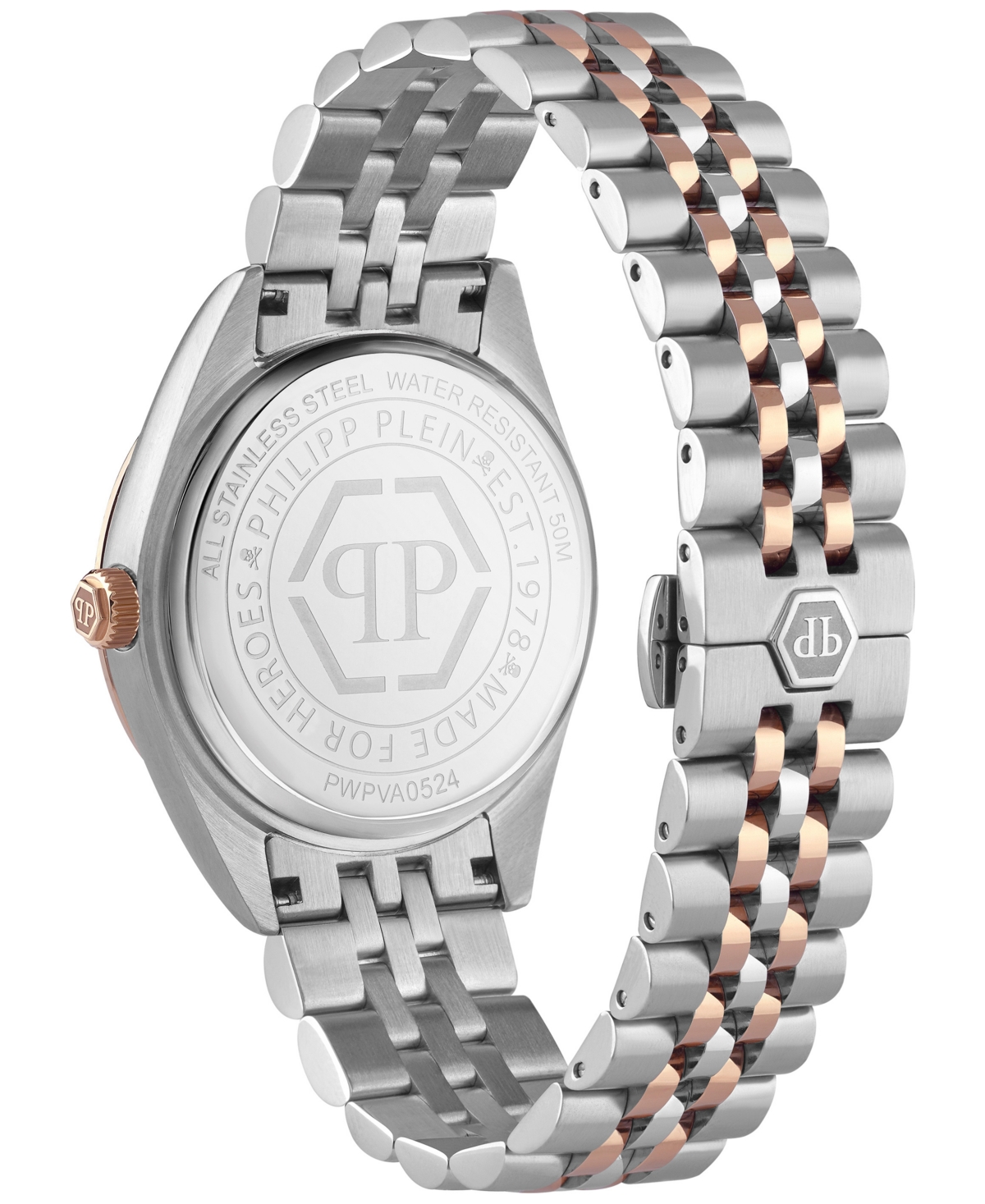 Philipp Plein Date Superlative Crystal Watch In Two Tone