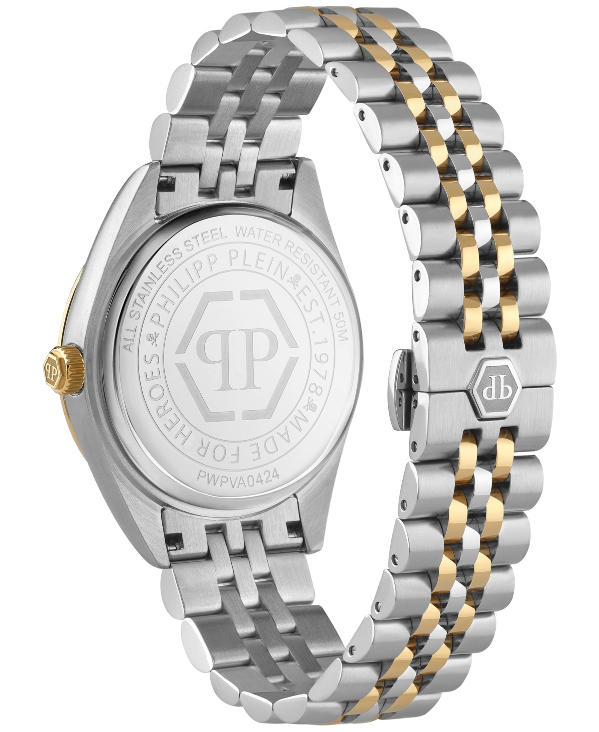 Philipp Plein Date Superlative Crystal Watch In Two Tone