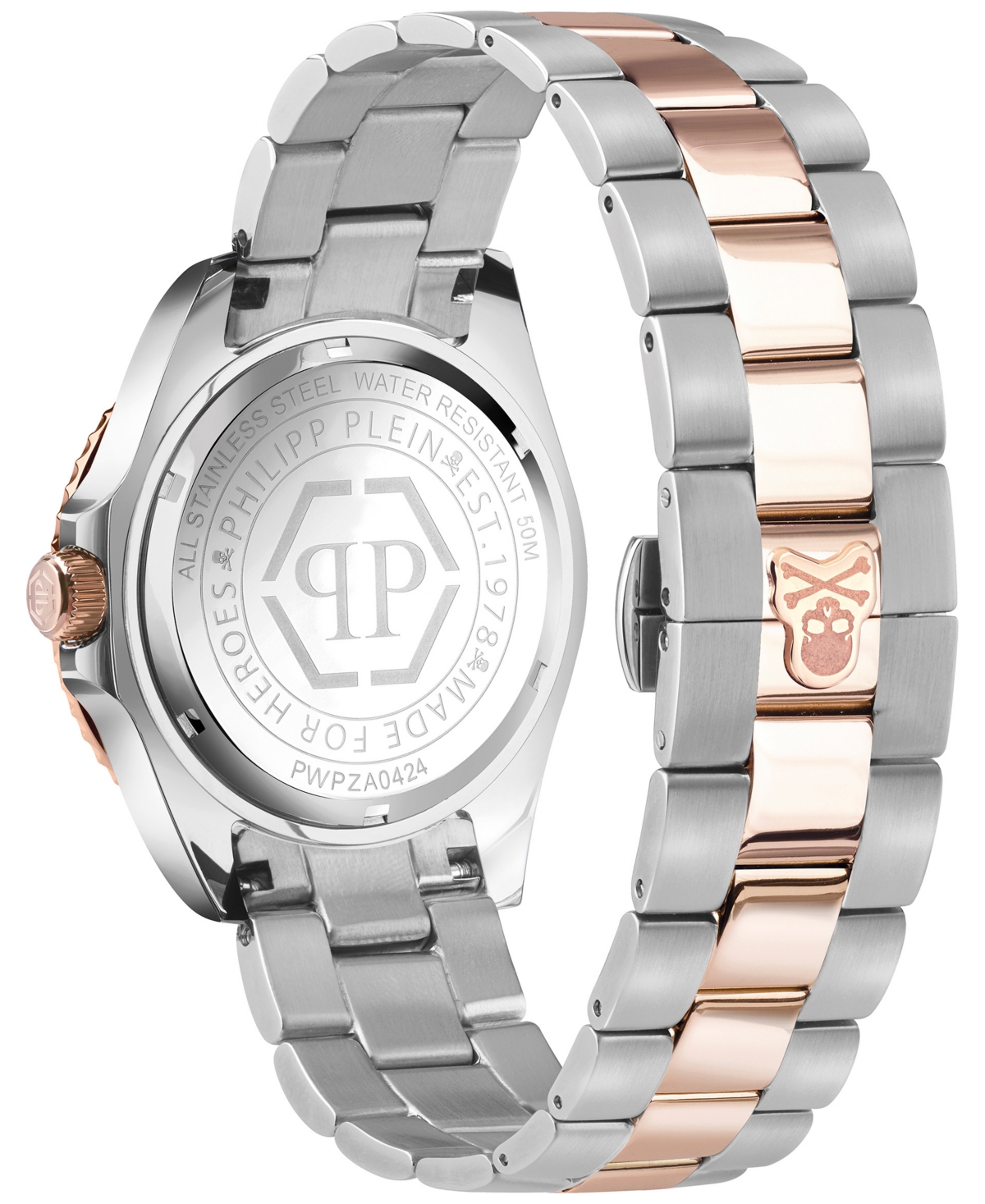 Philipp Plein Men's Gmt Two-tone Stainless Steel Bracelet Watch 44mm In Two Tone