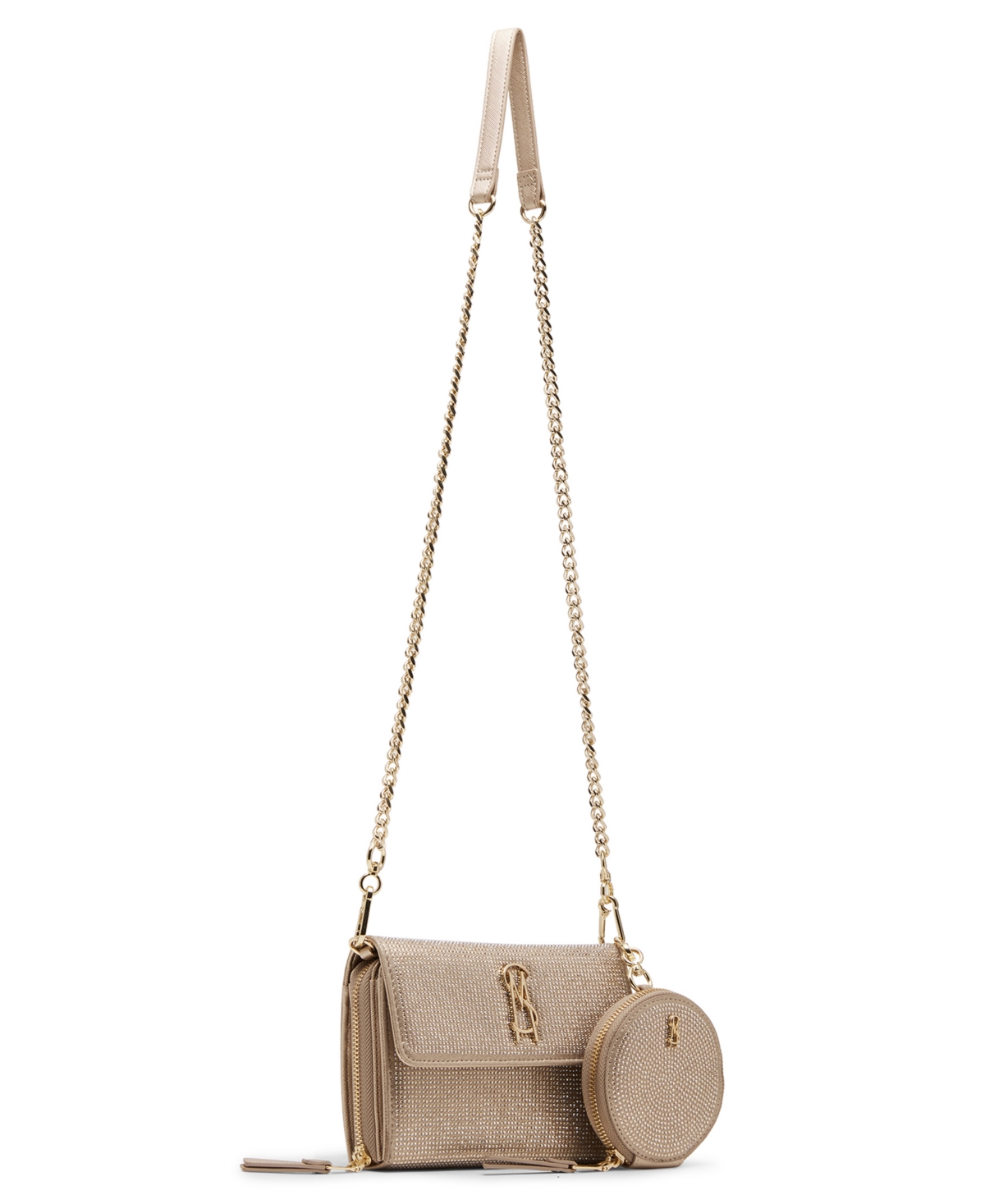 Steve Madden Boxed Embellished Carina Crossbody Wallet In Gold