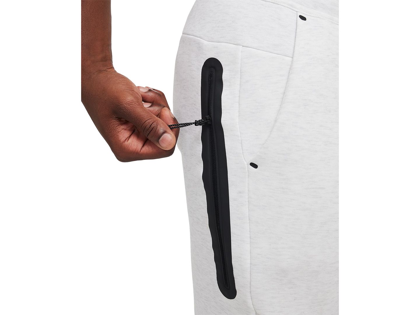 Мужские брюки Nike Tech Fleece Drawstring Joggers, цвет: Берёзовый меланжевый / Чёрный — фото 4