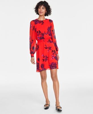 On 34th Women s Floral Print Long Sleeve Mini Dress Exclusively at Macy s Macy s