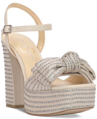 Jessica Simpson Women's Lollien Studded Bow Platform Sandals