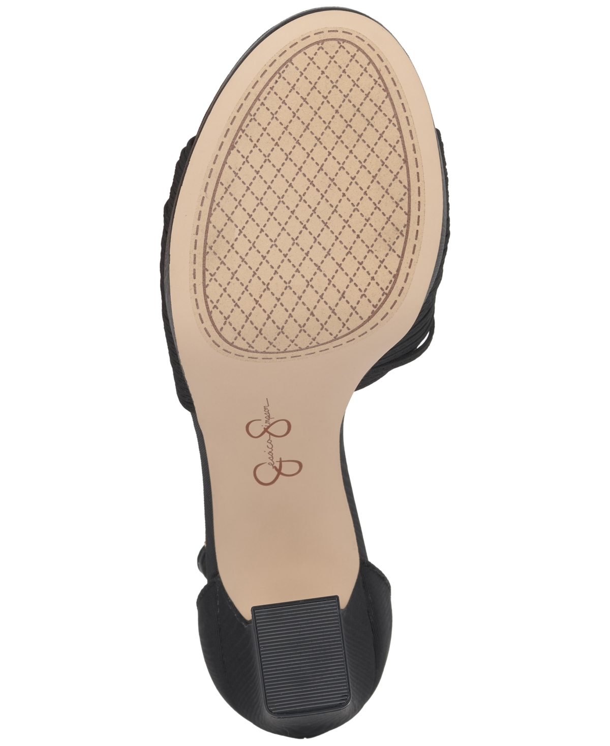 Jessica Simpson Anissia Ankle Strap Platform Pump In Black Moire Satin