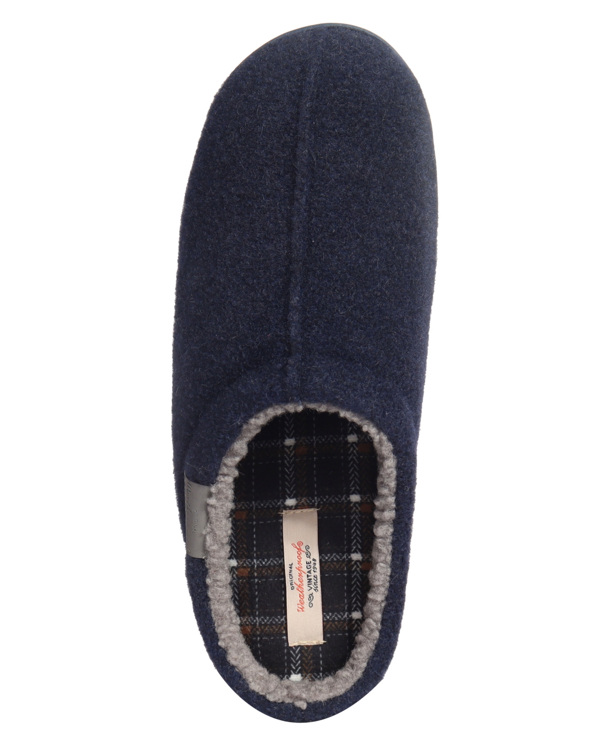 Weatherproof Vintage Men's Felt Clog with Plaid Sock and Indoor-Outdoor Sole Shoe