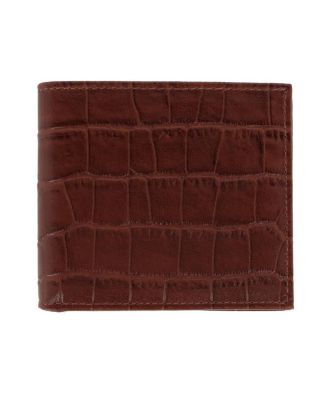 Men's Esteban Croco Embossed Leather 8 Slot Bi-Fold Wallet