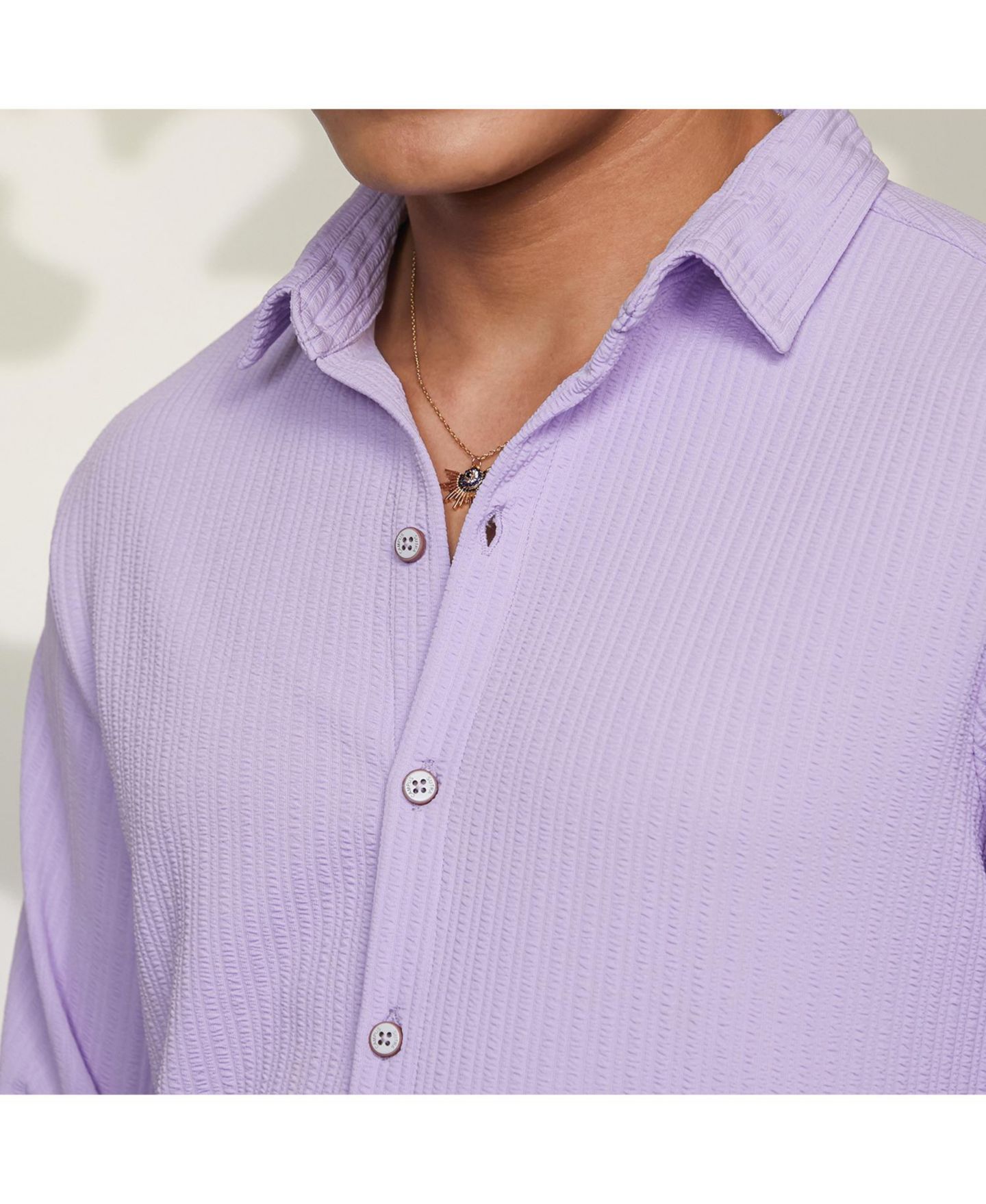 Мужская рубашка Cahoot Campus Sutra Lilac Stripe-Creased, цвет: Фиолетовый — фото 2