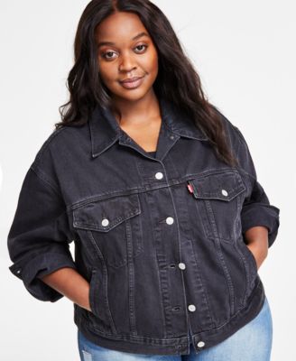 Plus Size '90s Cotton Denim Trucker Jacket