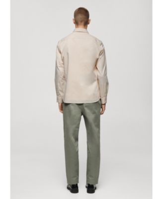 Men's Pockets Detail Twill Cotton Overshirt