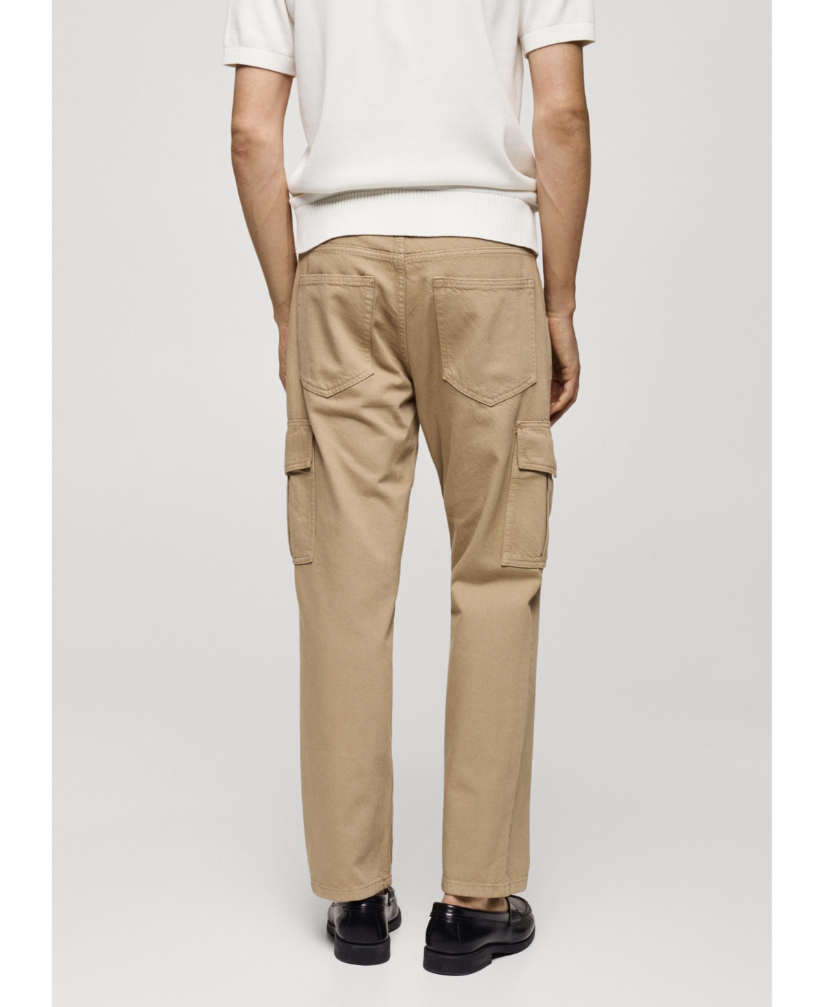 Mango Regular Fit Cargo Jeans In Khaki