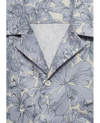 Men's Cotton Floral-Print Shirt