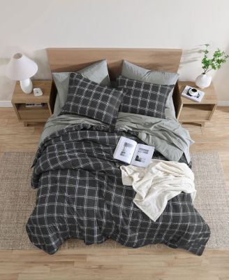 Grid Plaid Reversible 5-Pc. Comforter Set, Twin