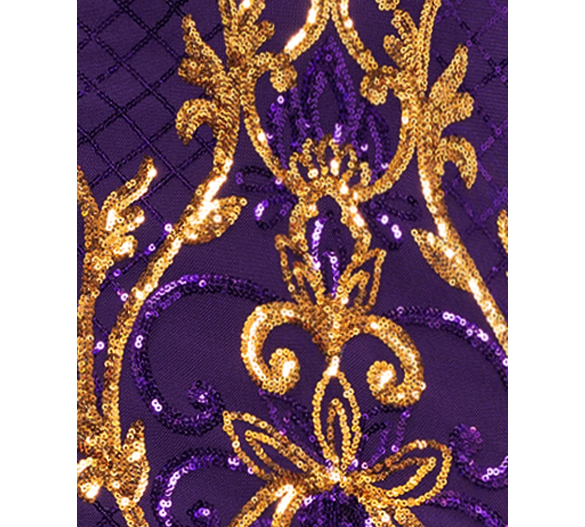 Betsy & Adam Women's Sequined Patterned Gown -Gold