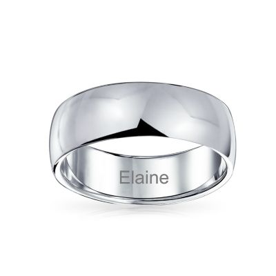 Simple Wide Dome .925 Sterling Silver Band Ring 6MM