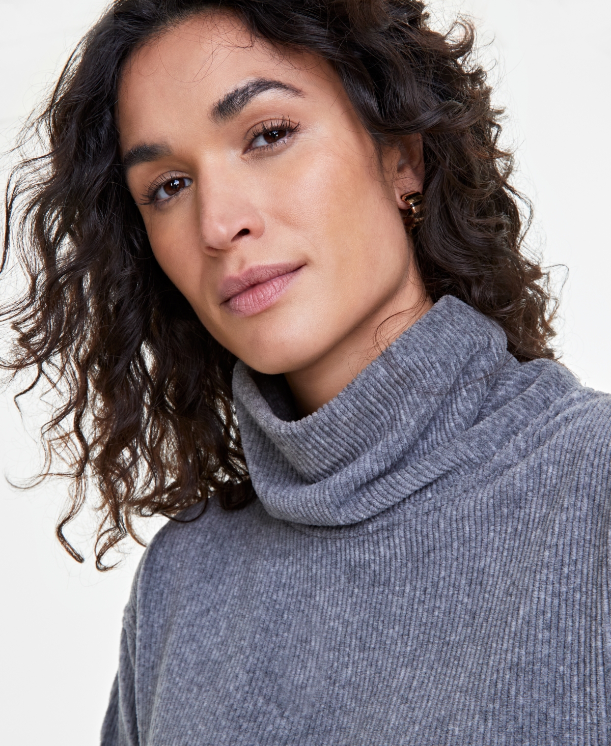 ON 34TH WOMEN'S RIBBED VELOUR TURTLENECK TOP, CREATED FOR MACY'S 