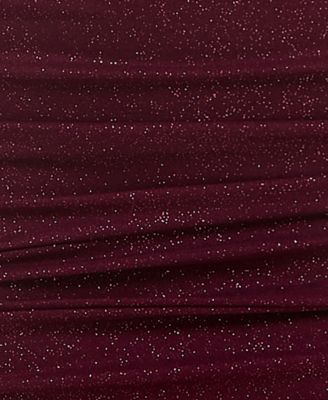 Juniors' Glittered Ruched Bodycon Dress