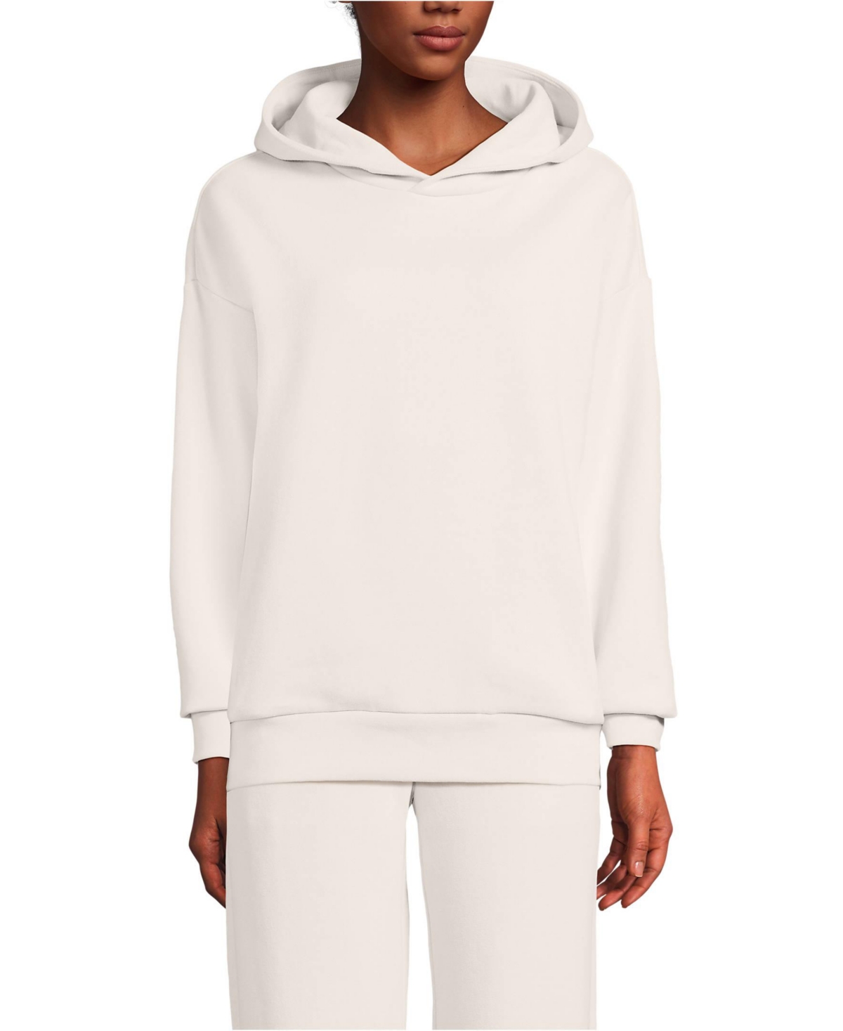 Lands' End Women's Serious Sweats Oversized Long Sleeve Hoodie Sweatshirt