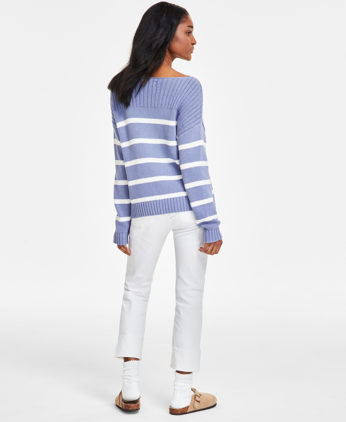 LUCKY BRAND WOMEN'S STRIPED BOAT-NECK SWEATER 