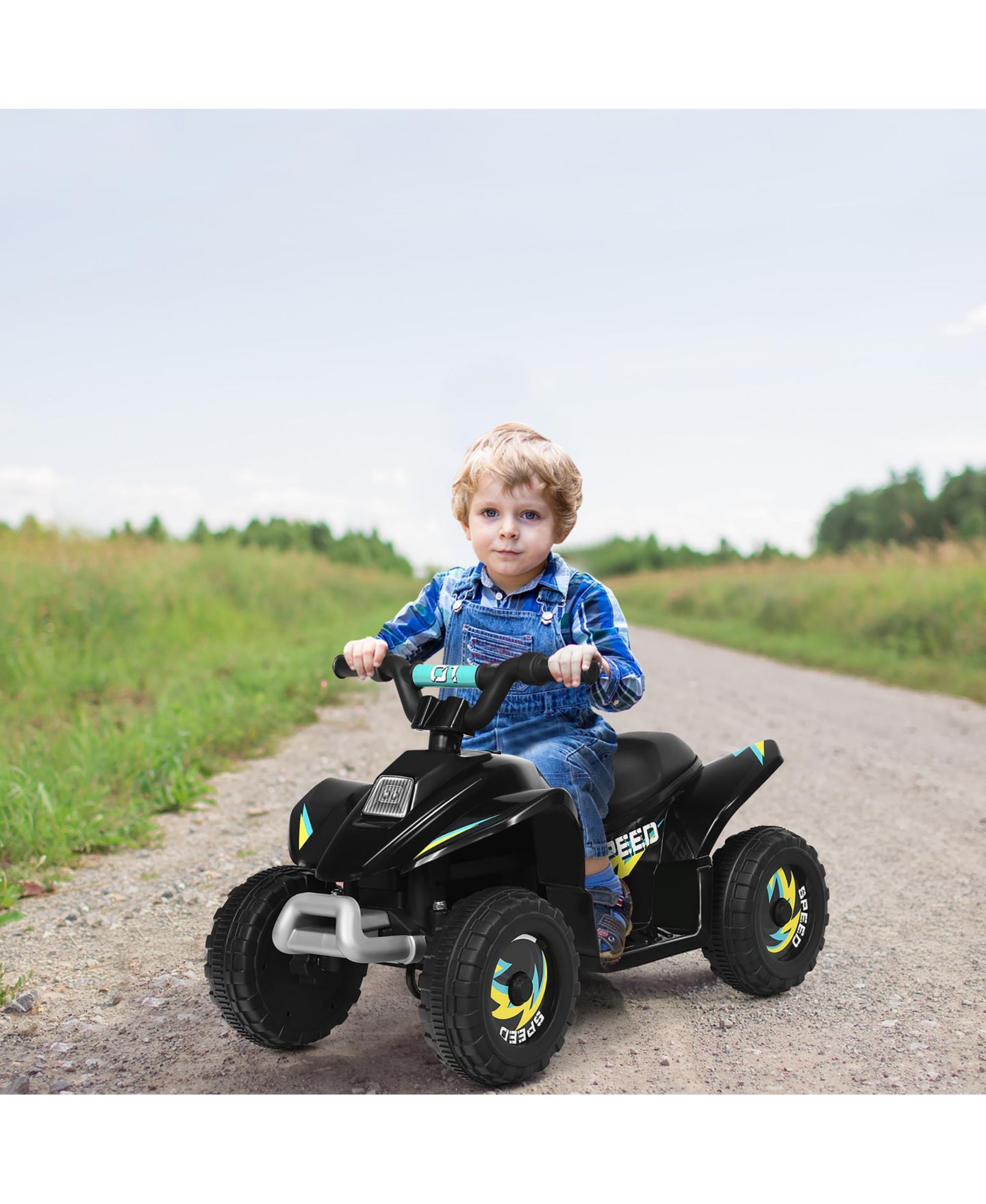 Детская игрушка Costway 6V Electric 4-Wheel Quad Ride-On Toy, 66-lb. Capacity, Ages 3+, цвет: Чёрный — фото 6