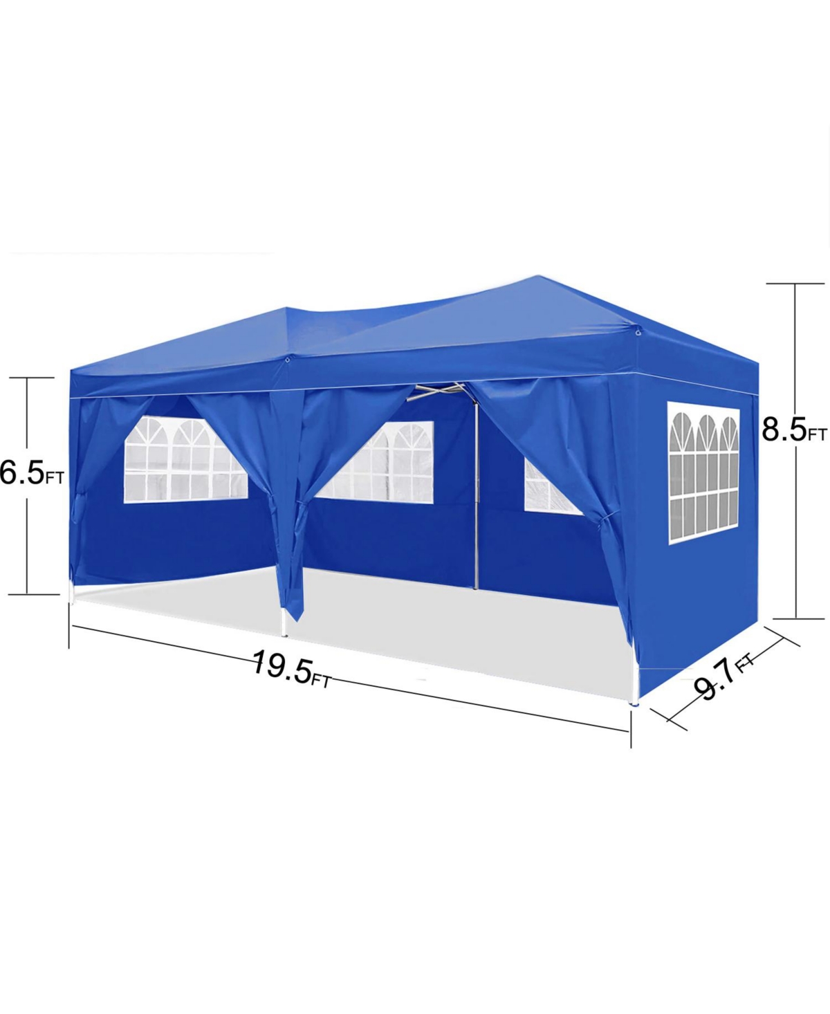 Slickblue Pop-Up Canopy Tent - Portable Outdoor Folding Party Tent with 6 Removable Sidewalls & Carry Bag