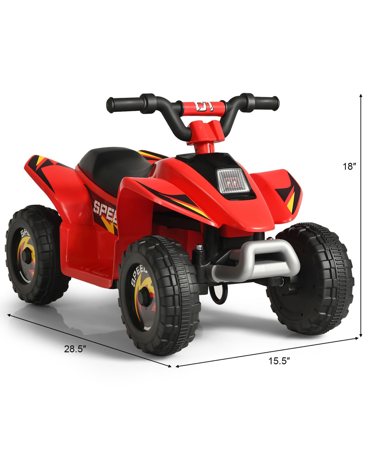 Costway 6V Kids Electric Quad Atv 4 Wheels Ride On Toy Toddlers Forward&Reverse