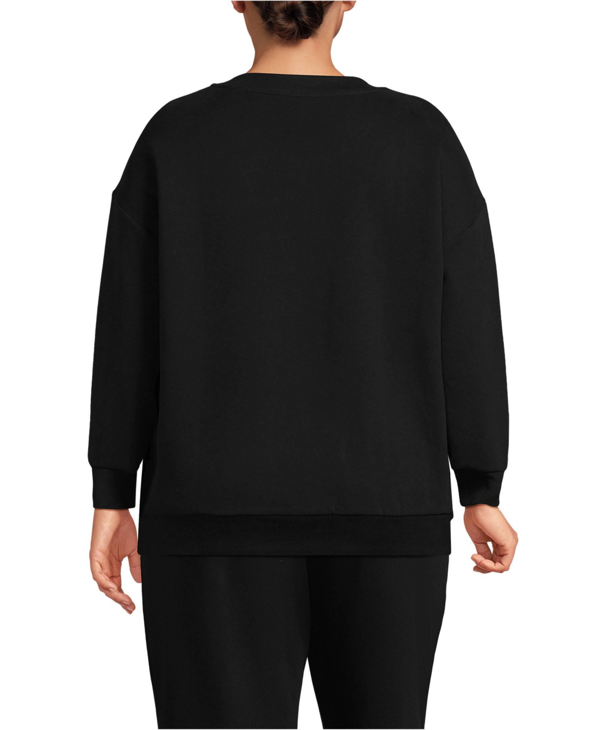 Lands' End Plus Size Serious Sweats Oversized Long Sleeve Crew Neck Sweatshirt