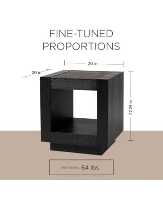 Artemis Contemporary Wooden Side Table in Refined Black Finish