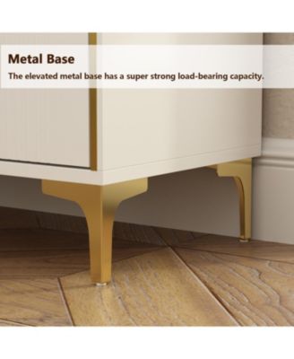 White Wooden Storage Cabinet Bedside Chest with 6-Drawer