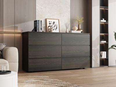 6-Drawers Wood Chest of Drawer Cabinet Organizer Dresser