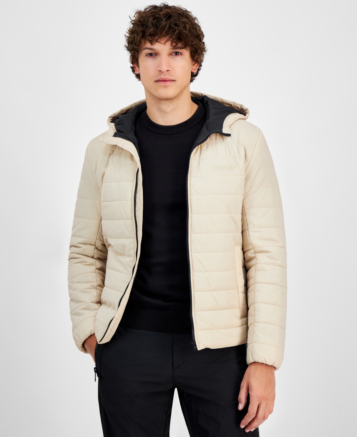Hugo Boss Hugo By  Men's Barvi2435 Slim-fit Quilted Full-zip Liner Jacket In Khaki