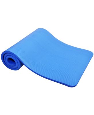 1" Extra Thick Exercise Fitness Yoga Mat w/ Carry Strap, Blue