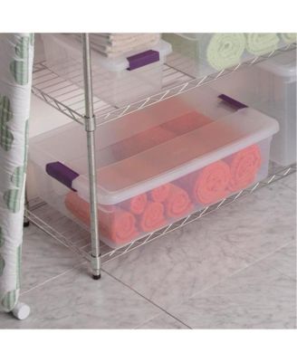 32 Quart Clear View Storage Container Tote w/ Latching Lid, (6 Pack)