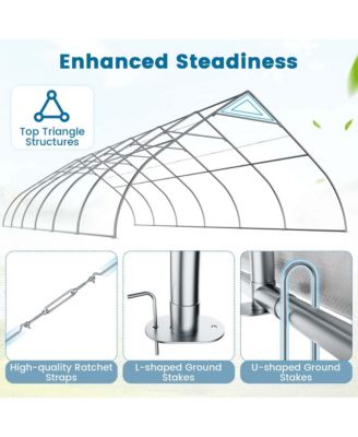 20'X40' Peach Shaped Party Tent Heavy-duty Wedding Canopy with Zipper Doors