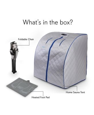 Personal Detox Home Sauna With Foldable Chair and Heated Foot Pad (Silver)