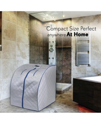 Personal Detox Home Sauna With Foldable Chair and Heated Foot Pad (Silver)